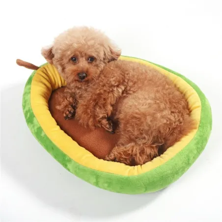 Lit moelleux pour chien / chat - en forme d'avocat