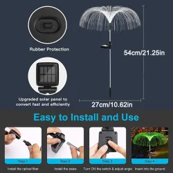 Solar garden light - waterproof - colorful fiber optic jellyfishSolar lighting