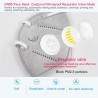 KN95 - PM2.5 - beskyttende munn / ansiktsmaske - med luftventil - antibakteriell - anti coronavirus