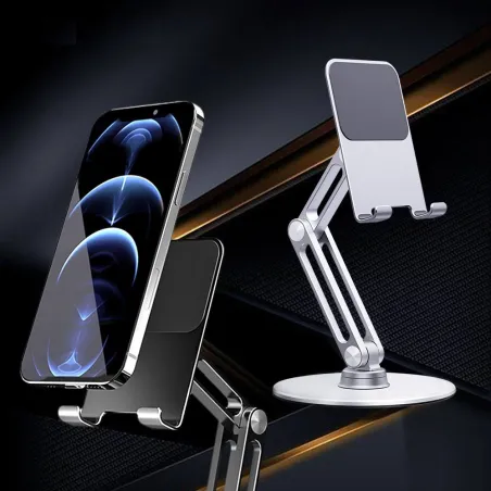 Suporte para telefone/tablet - suporte de metal - giratório - ajustável