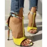 Sandales sexy à talons hauts - bride à la cheville - imprimé fleuri