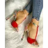Sexy sandalen met hoge hak - enkelbandje - bloemenprintSandalen