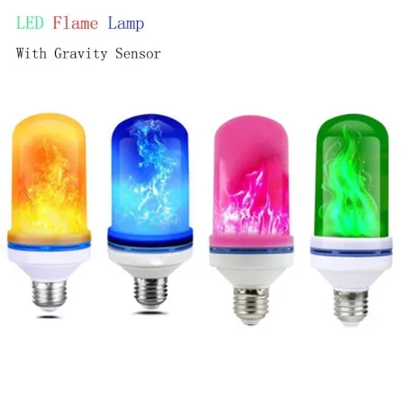Lampa LED z płomieniem - z czujnikiem grawitacyjnym - 4 tryby - E27 - 5WE27
