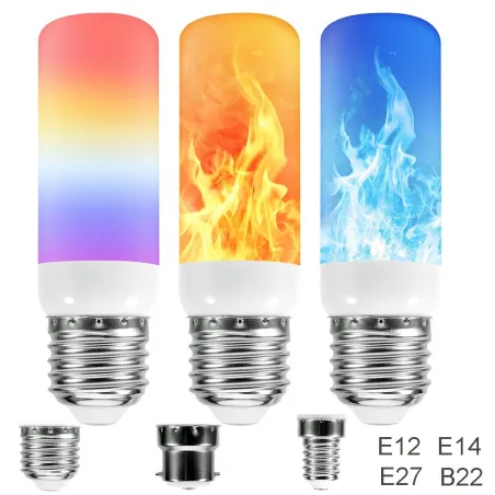 Lampada a fiamma LED - lampadina effetto fuoco - 3 modalità - 5W - E27 - E12 - E14 - B22