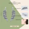 Silver crystal feather shaped earrings - 925 sterling silverEarrings