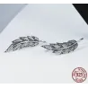 Sølv krystallfjærformede øredobber - 925 sterling sølv