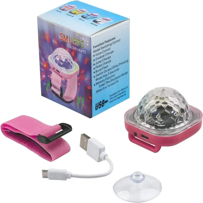Mini lumière disco LED - projecteur d'étoiles - bracelet - USB - RGB