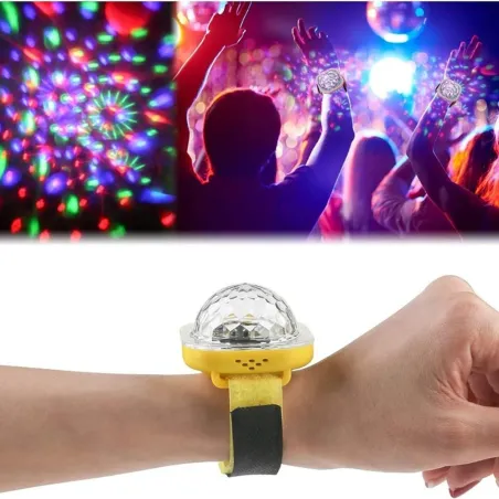 Mini lumière disco LED - projecteur d'étoiles - bracelet - USB - RGB