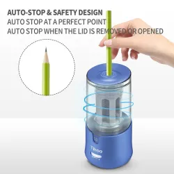 Apontador de lápis elétrico automático - tamanho ajustável de 6 a 12 mm