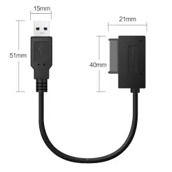 USB 2.0 - mini Sata II - 13-nastainen sovitin - kaapeli