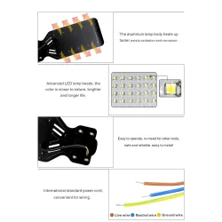 Lampadaire LED - étanche - 50W - 100W