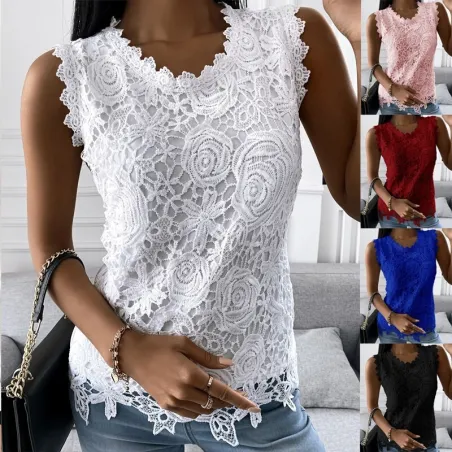 Elegant blonde t-shirt - ærmeløs