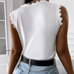 T-shirt élégant en dentelle - sans manches