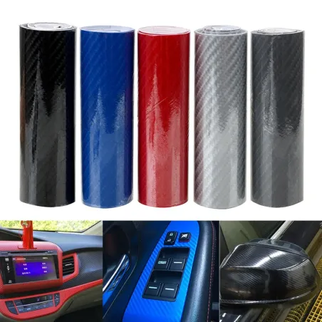 Film vinyle en fibre de carbone - haute brillance - autocollant voiture/moto - 10cm * 152cm