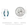 Plumes de cristal vert-bleu - boucles d'oreilles - argent sterling 925