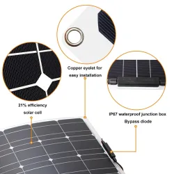 Solpanelssats - flexibel - 100W / 200W / 300W - 12V / 24V - med PV-kontakt - batteriladdarmodul