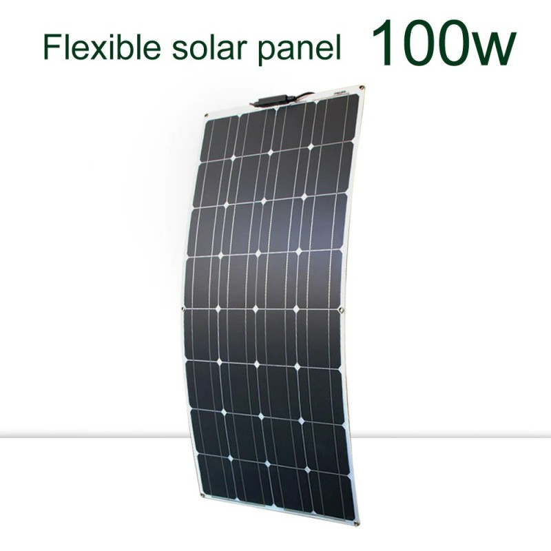 Paneles solaresKit panel solar - flexible - 100W / 200W / 300W - 12V / 24V - con conector fotovoltaico - módulo cargador de b...