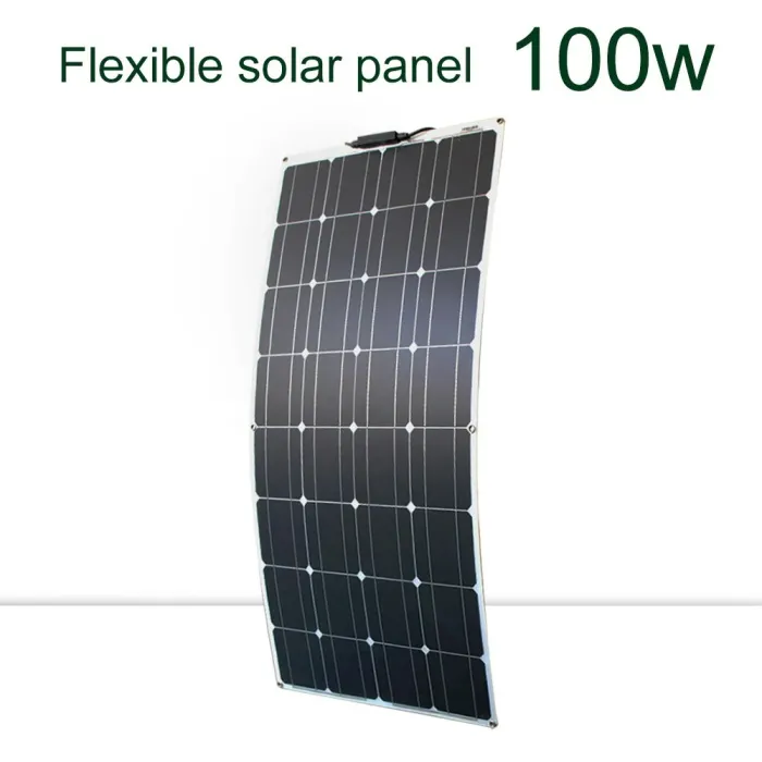 Solpanelsæt - fleksibelt - 100W / 200W / 300W - 12V / 24V - med PV-stik - batteriopladermodul