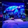 Fluoresoiva seinäkuva - valokilpikonna - painettu vedenalainen maailma