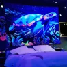 Tapeçaria de parede fluorescente - tartaruga luminosa - mundo subaquático impresso