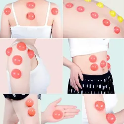 Silikone vakuumkopper - cupping / massage / anti cellulite terapi - 12 stk.
