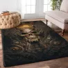 Tapis décoratif géométrique - antidérapant - tête de mort marron