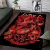 AlfombrasAlfombra decorativa geométrica - antideslizante - calaveras rojas