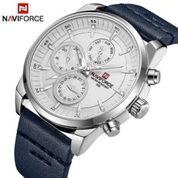 NAVIFORCE - fashionable Quartz watch - leather strap - waterproof - white