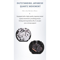 NAVIFORCE - modny zegarek kwarcowy - skórzany pasek - wodoodporny - czarnyZegarki