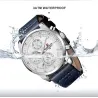 NAVIFORCE - montre à quartz tendance - bracelet cuir - étanche - or rose / noir