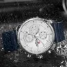 NAVIFORCE - montre à quartz tendance - bracelet cuir - étanche - or rose / noir