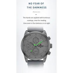 NAVIFORCE - montre à quartz tendance - bracelet cuir - étanche - or rose / noir