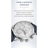 NAVIFORCE - montre à quartz tendance - bracelet cuir - étanche - or rose / bleu