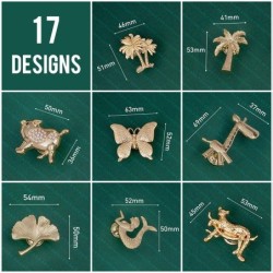 Gylne møbelhåndtak - knotter - planter / dyr formet