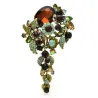Elegant broche med krystalblomster