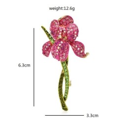 Fleur d'orchidée en cristal - broche élégante