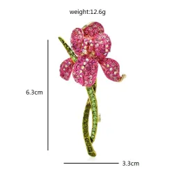 Krystallorkideblomst - elegant brosje