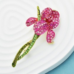 Fiore di orchidea di cristallo - spilla elegante