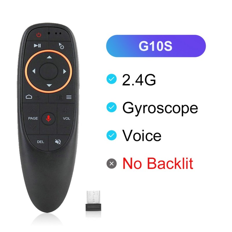 G10 / G10S Pro - stemmefjernkontroll for Android TV-boks - 2.4G trådløs luftmus - gyro - IR