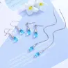 Blue glass water drops - sterling silver earringsEarrings