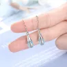Blue glass water drops - sterling silver earringsEarrings
