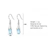 AretesGotas de agua de cristal azul - pendientes de plata de ley