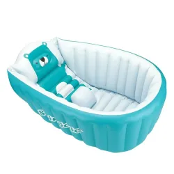 Oppusteligt babybadekar - swimmingpool - bærbar - foldbar - skridsikker - tegneseriebjørn