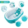 Baignoire bébé gonflable - piscine - portable - pliable - antidérapante - ours de bande dessinée