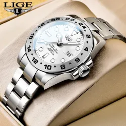 LUIK - edelstalen quartz horloge - waterdicht - witHorloges
