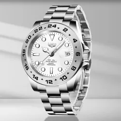 LIGE - Montre à quartz en acier inoxydable - étanche - blanche