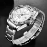 LIGE - Montre à quartz en acier inoxydable - étanche - blanche