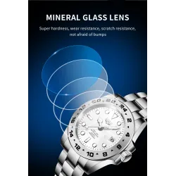 LIGE - Montre à quartz en acier inoxydable - étanche - blanche