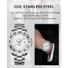 LIGE - Montre à quartz en acier inoxydable - étanche - blanche