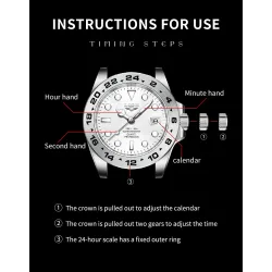 LIGE - Montre à quartz en acier inoxydable - étanche - noir